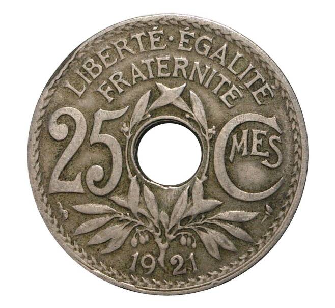 Монета 25 сантимов 1921 года (Артикул: M2-2150) — Фото №1
