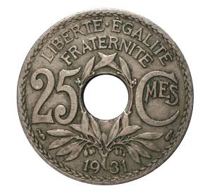 25 сантимов 1931 года Франция — Фото №1