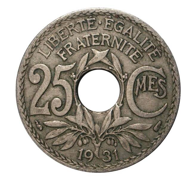 Монета 25 сантимов 1931 года Франция (Артикул: M2-2155) — Фото №1