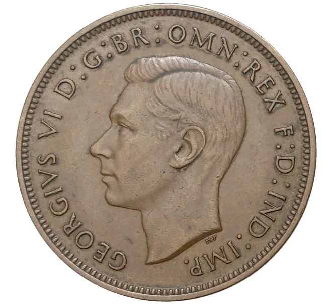 Монета 1 пенни 1937 года Великобритания (Артикул K27-7847)