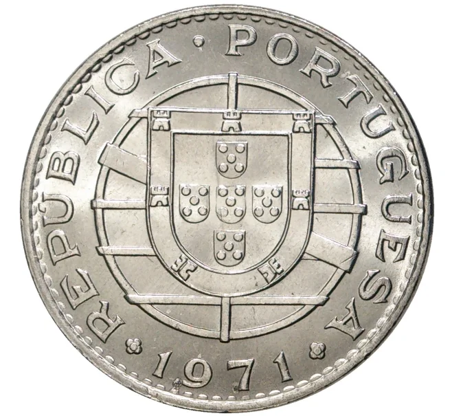 Монета 20 эскудо 1971 года Португальская Ангола (Артикул K11-6328)