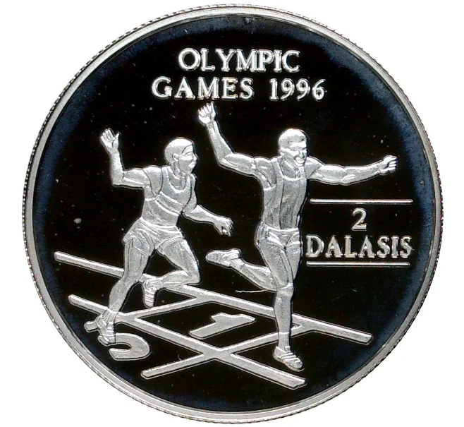 Монета 2 даласи 1996 года Гамбия «XXVI летние Олимпийские Игры 1996 в Атланте» (Артикул K11-6330)