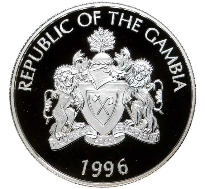 Монета 2 даласи 1996 года Гамбия «XXVI летние Олимпийские Игры 1996 в Атланте» (Артикул K11-6330)