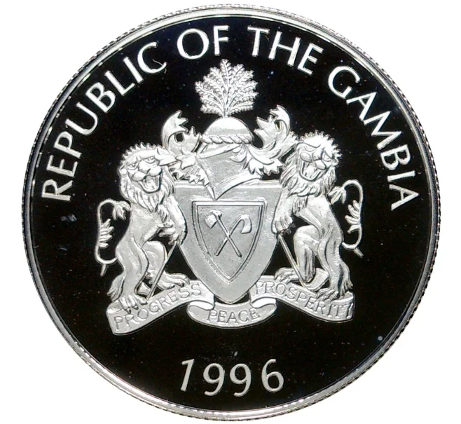 Монета 2 даласи 1996 года Гамбия «XXVI летние Олимпийские Игры 1996 в Атланте» (Артикул K11-6331)
