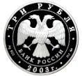 Монета 3 рубля 2003 года ММД «Памятники архитектуры России — Ипатьевский монастырь в Костроме» (Артикул M1-45890)