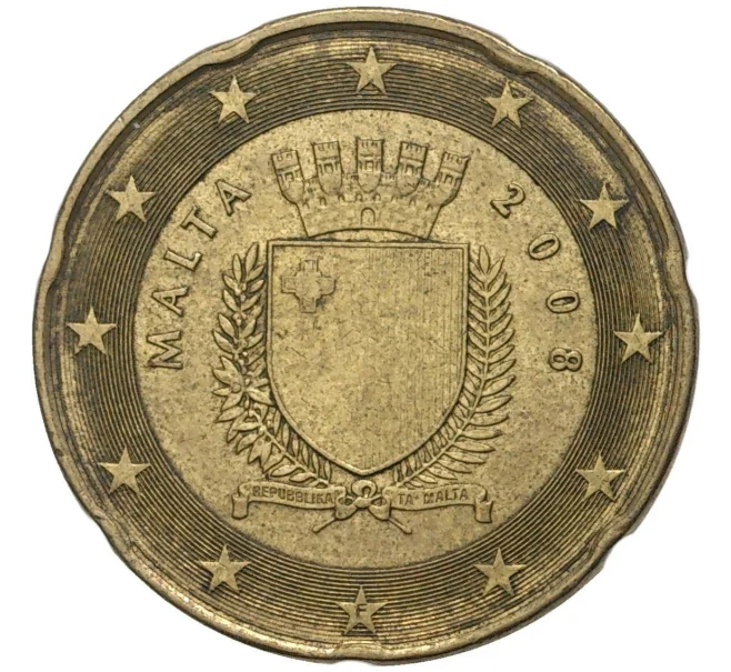 Монета 20 евроцентов 2008 года Мальта (Артикул K11-6466)