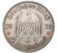 Монета 5 рейхсмарок 1935 года D Германия «Годовщина нацистского режима — Гарнизонная церковь в Постдаме» (Кирха) (Артикул M2-56109)
