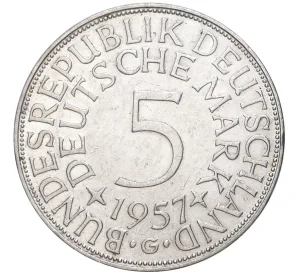 5 марок 1957 года G Западная Германия (ФРГ)