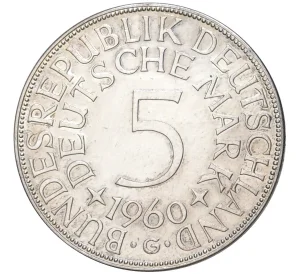 5 марок 1960 года G Западная Германия (ФРГ)