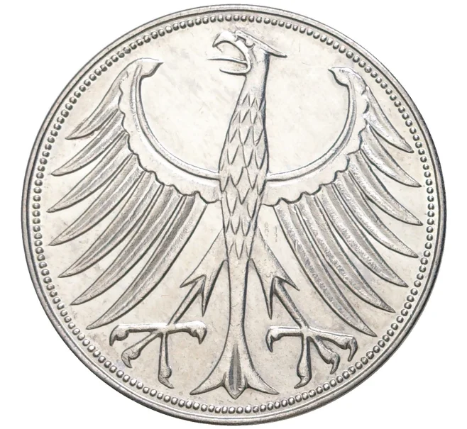 Монета 5 марок 1960 года G Западная Германия (ФРГ) (Артикул K11-6969)