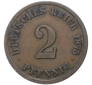 2 пфеннига 1875 года Н Германия