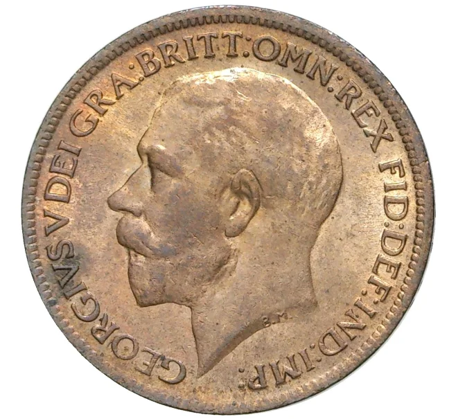 Монета 1 фартинг 1919 года Великобритания (Артикул K11-6988)
