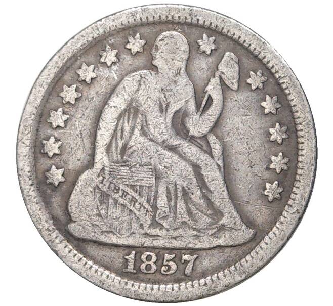 Монета 1 дайм 1857 года США (Артикул K11-70025)