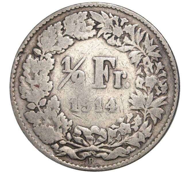 Монета 1/2 франка 1914 года Швейцария (Артикул K11-70055)