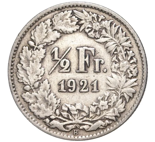 Монета 1/2 франка 1921 года Швейцария (Артикул K11-70059)