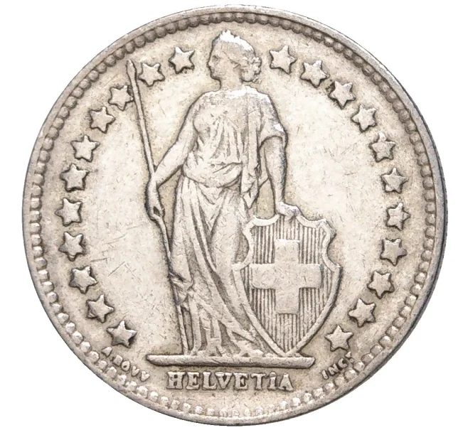 Монета 1/2 франка 1942 года Швейцария (Артикул K11-70069)