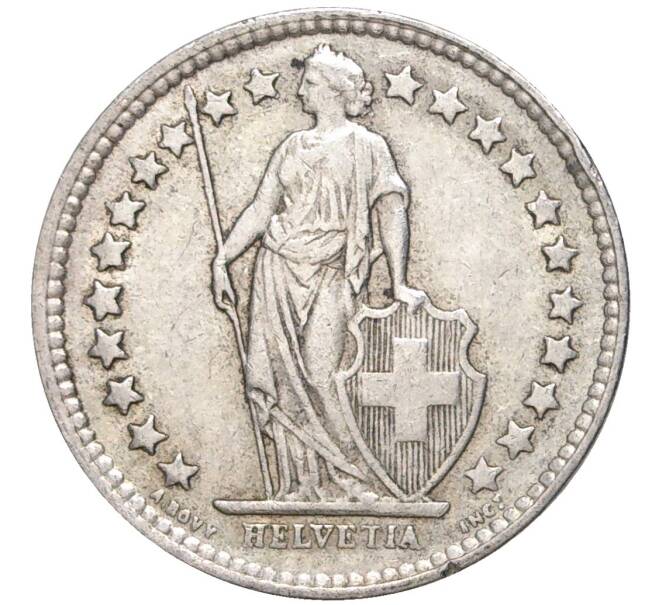 Монета 1/2 франка 1943 года Швейцария (Артикул K11-70076)