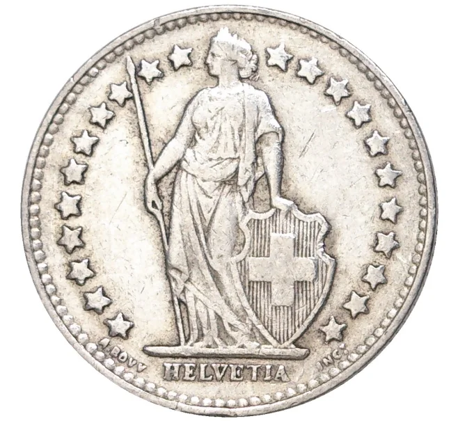 Монета 1/2 франка 1944 года Швейцария (Артикул K11-70077)