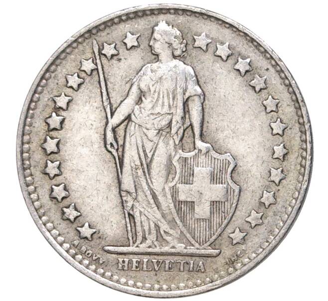 Монета 1/2 франка 1944 года Швейцария (Артикул K11-70079)