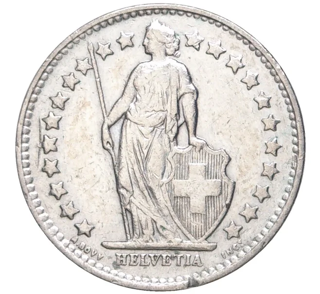 Монета 1/2 франка 1945 года Швейцария (Артикул K11-70085)