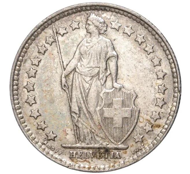 Монета 1/2 франка 1952 года Швейцария (Артикул K11-70094)