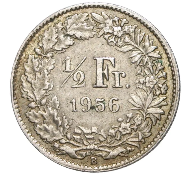 Монета 1/2 франка 1956 года Швейцария (Артикул K11-70101)
