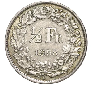 1/2 франка 1958 года Швейцария
