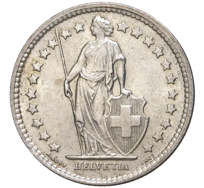 Монета 1/2 франка 1960 года Швейцария (Артикул K11-70118)