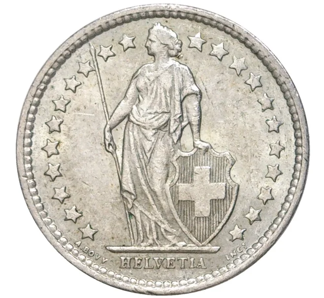 Монета 1/2 франка 1962 года Швейцария (Артикул K11-70120)