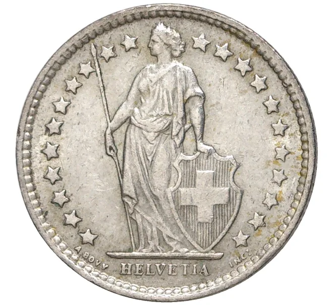 Монета 1/2 франка 1962 года Швейцария (Артикул K11-70124)