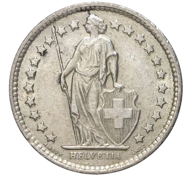 Монета 1/2 франка 1963 года Швейцария (Артикул K11-70125)