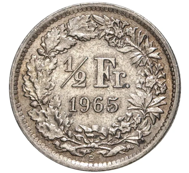 Монета 1/2 франка 1965 года Швейцария (Артикул K11-70142)