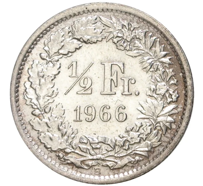Монета 1/2 франка 1966 года Швейцария (Артикул K11-70144)