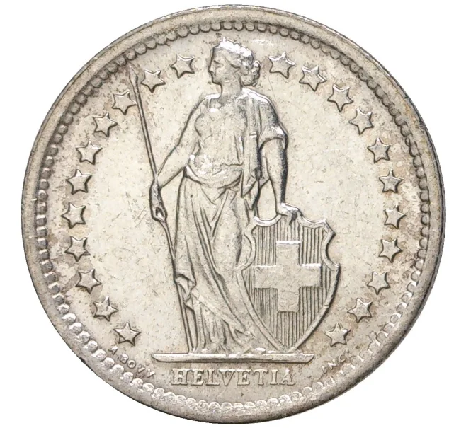 Монета 1/2 франка 1966 года Швейцария (Артикул K11-70144)