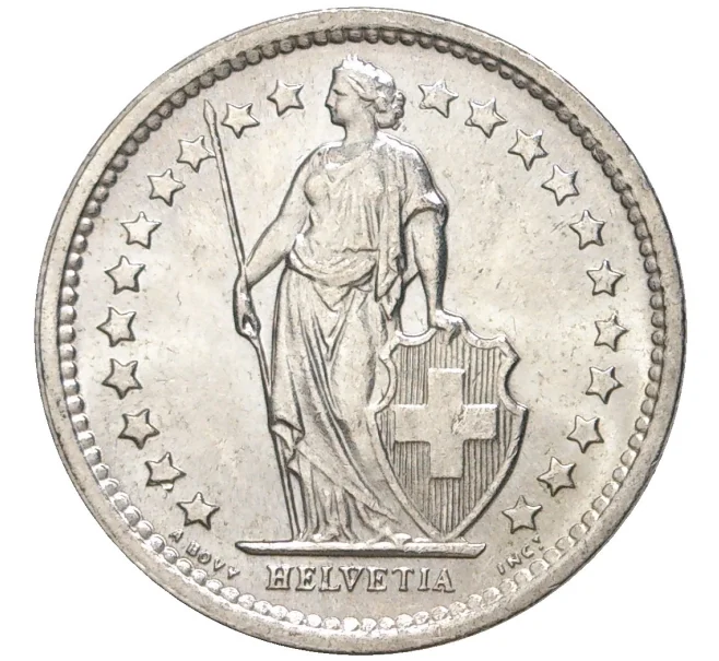 Монета 1/2 франка 1966 года Швейцария (Артикул K11-70146)