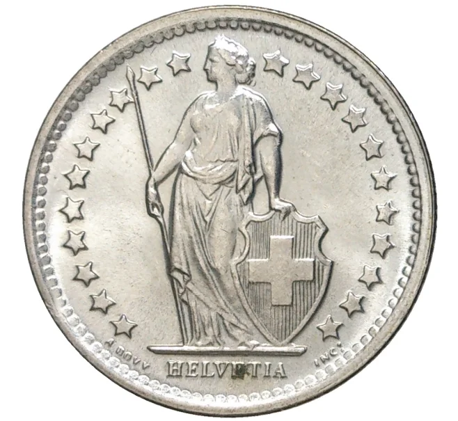 Монета 1/2 франка 1967 года Швейцария (Артикул K11-70150)