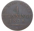 Монета 4 пфеннига 1838 года D Пруссия (Артикул K11-70164)