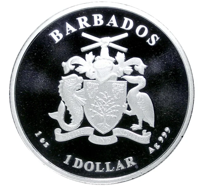Монета 1 доллар 2022 года Барбадос «Морской конек» (Артикул M2-56227)