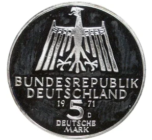 5 марок 1971 года D Западная Германия (ФРГ) «500 лет со дня рождения Альбрехта Дюрера»
