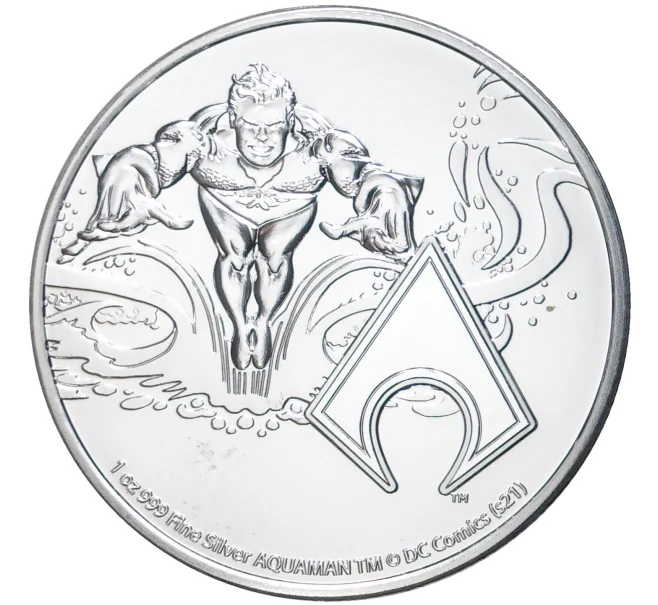Монета 2 доллара 2022 года Ниуэ «DC Comics — Аквамен» (Артикул M2-56236)