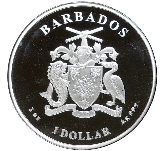 Монета 1 доллар 2022 года Барбадос «Пеликан» (Артикул M2-56240)
