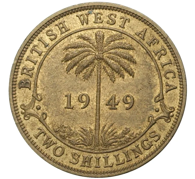 Монета 2 шиллинга 1949 года KN Британская Западная Африка (Артикул K11-70252)