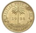 Монета 2 шиллинга 1938 года KN Британская Западная Африка (Артикул K11-70254)