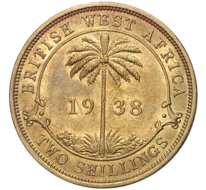 Монета 2 шиллинга 1938 года Н Британская Западная Африка (Артикул K11-70255)
