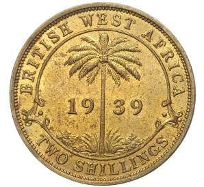 2 шиллинга 1939 года Н Британская Западная Африка