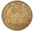 Монета 2 шиллинга 1942 года KN Британская Западная Африка (Артикул K11-70259)