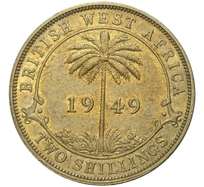 Монета 2 шиллинга 1949 года KN Британская Западная Африка (Артикул K11-70267)