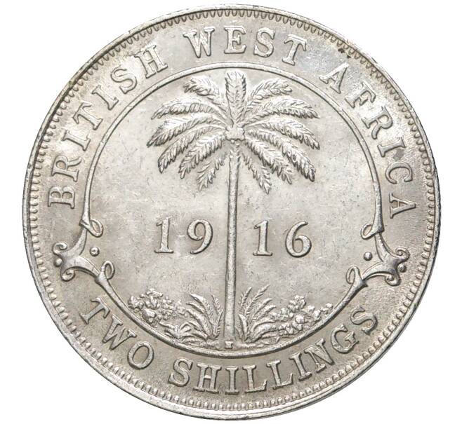 Монета 2 шиллинга 1916 года Н Британская Западная Африка (Артикул K11-70269)