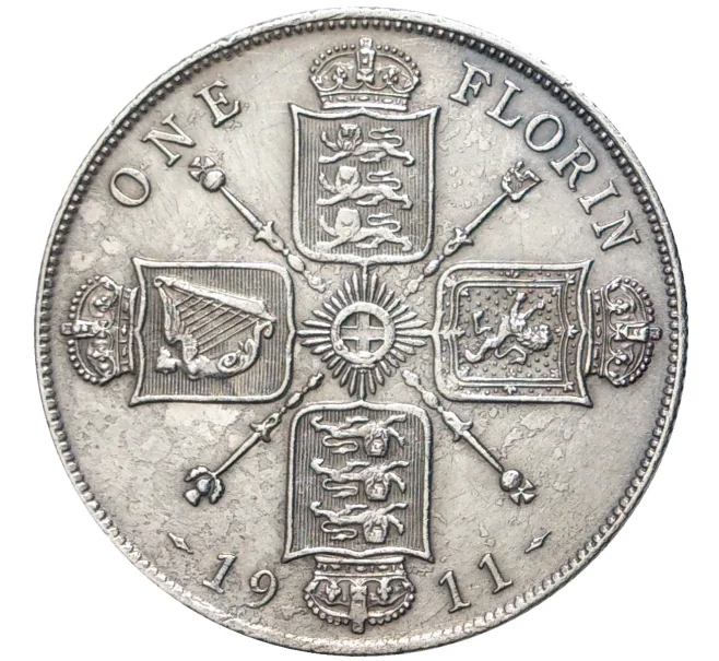 Монета 1 флорин 1911 года Великобритания (Артикул K11-70278)