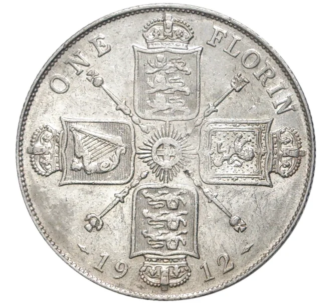 Монета 1 флорин 1912 года Великобритания (Артикул K11-70280)